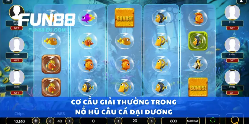Cơ cấu giải thưởng trong nổ hũ câu cá đại dương 
